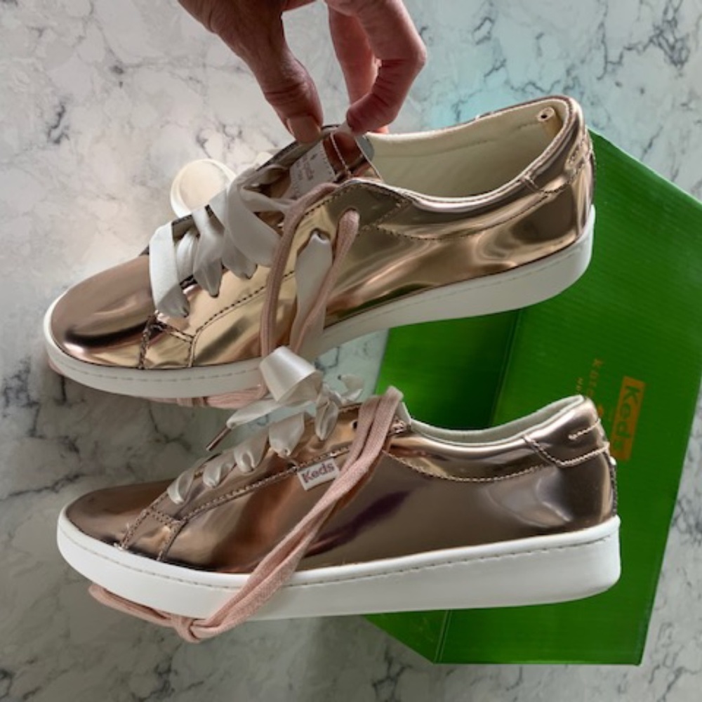 Kate Spade Keds/ NWT Women's Rose Gold Sneakers - Picture 5 of 14
